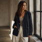 Casual denimkofta med V-hals for damer