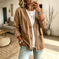 Casual denimkofta med V-hals for damer
