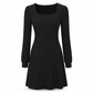 Women's Square Neck Babydoll Dress with Pockets
