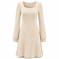 Women's Square Neck Babydoll Dress with Pockets