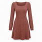 Women's Square Neck Babydoll Dress with Pockets
