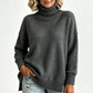 Løst strikket turtleneck-gensere for kvinner