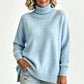 Løst strikket turtleneck-gensere for kvinner