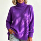 Løst strikket turtleneck-gensere for kvinner