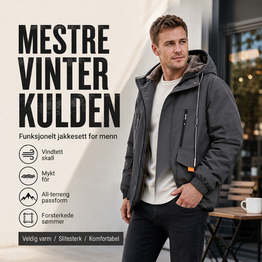 🔥 50 % RABATT! 🧥 Parka med hette og plysjfôr for menn — Hold deg varm med stil denne vinteren ❄️