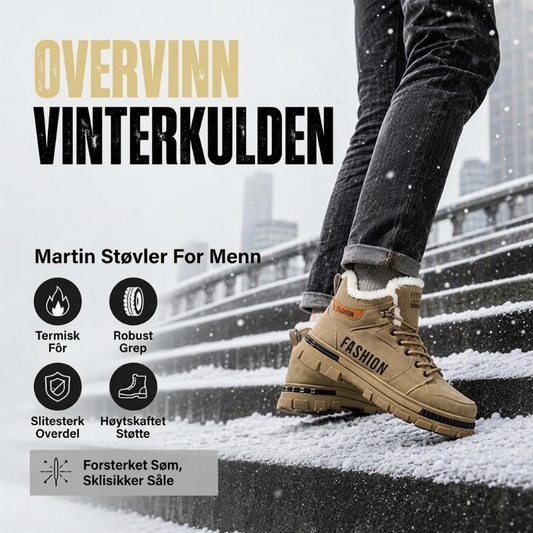 Herre Martin-støvler med varmt fôr og sklisikker såle
