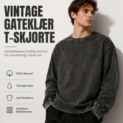 Vintage-vasket langermet T-skjorte