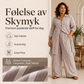 Langstripet damebluse med striper og buksett med vid ben