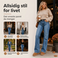 Avslappende, elastiske jeans med høy midje for kvinner
