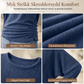 Avslappet og løs genser for kvinner med rund hals, lange ermer, droppede skuldre, batwing-ermer og rynket design på sidene
