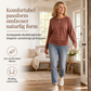 Avslappet og løs genser for kvinner med rund hals, lange ermer, droppede skuldre, batwing-ermer og rynket design på sidene