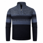Vinterjakke for menn, plaidstrikket genser med hette, for og foret med fleece, tykk og langermet