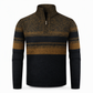 Vinterjakke for menn, plaidstrikket genser med hette, for og foret med fleece, tykk og langermet