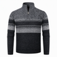 Vinterjakke for menn, plaidstrikket genser med hette, for og foret med fleece, tykk og langermet