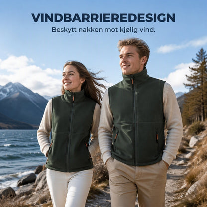 Varm vest med fôring i plüsch for vinteren, unisex