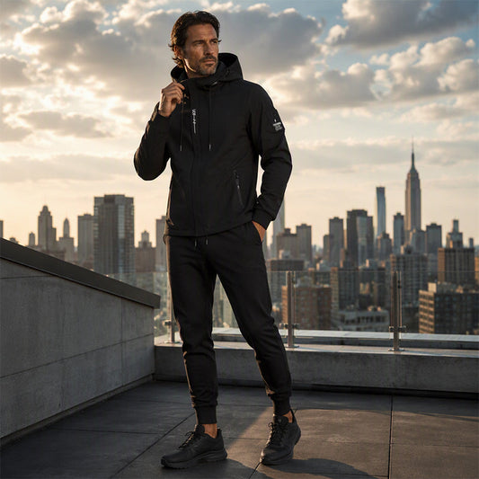 ☁️Komfortabel bevegelsesfrihet, hverdagslig casual-stil👖 Sportssett for menn i streetwear-stil – bukser med smalere ben og hette, avslappet og behagelig ✨
