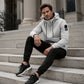 ☁️Komfortabel bevegelsesfrihet, hverdagslig casual-stil👖 Sportssett for menn i streetwear-stil – bukser med smalere ben og hette, avslappet og behagelig ✨