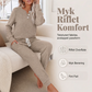 To-delt sett for kvinner med topp og bukse med snøring