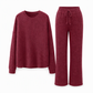 Avslappende strikket loungewear-sett for kvinner