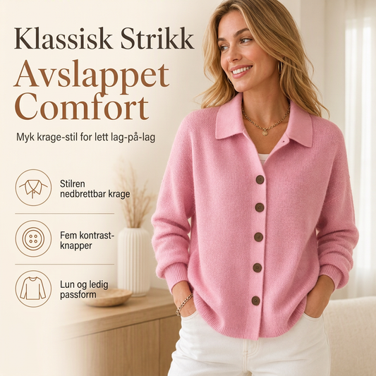Avslående strikket cardigan for kvinner