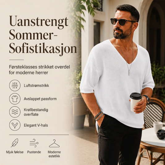 Avslående V-hals genser for herrer