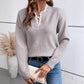 Damen-Pullover mit Schalkragen und Spitzenbesatz