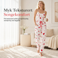 Damesett i ribbestrikk, 2 deler - Pyjamasett med hjerteprintet camisole-topp og langbukse, loungewear