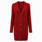 Dames lang single-breasted gebreid vest Casual jas voor herfst en winter