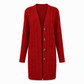 Dames lang single-breasted gebreid vest Casual jas voor herfst en winter