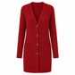 Dames lang single-breasted gebreid vest Casual jas voor herfst en winter