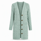Dames lang single-breasted gebreid vest Casual jas voor herfst en winter