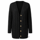 Dames lang single-breasted gebreid vest Casual jas voor herfst en winter