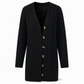 Dames lang single-breasted gebreid vest Casual jas voor herfst en winter