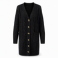 Dames lang single-breasted gebreid vest Casual jas voor herfst en winter