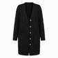 Dames lang single-breasted gebreid vest Casual jas voor herfst en winter