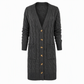 Dames lang single-breasted gebreid vest Casual jas voor herfst en winter