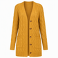 Dames lang single-breasted gebreid vest Casual jas voor herfst en winter