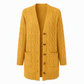 Dames lang single-breasted gebreid vest Casual jas voor herfst en winter