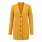 Dames lang single-breasted gebreid vest Casual jas voor herfst en winter