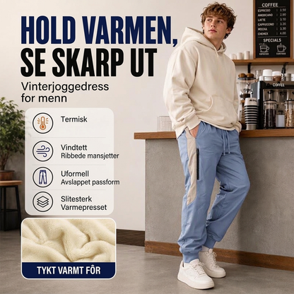 Vindtette termiebukser for herre med elastiske mansjetter
