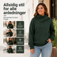 Avslappet hettegenser med skjeggkrage for damer
