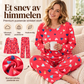 Pyjamssett med langt ermer og hjertemønster for kvinner