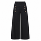 Høytaljede, vidbeinte stretch-jeans med dekorative knapper