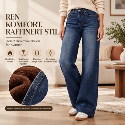 Termische high-waist wide-leg jeans for kvinner