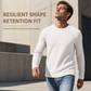 Casual langermet herre-sweatshirt med rund hals og smal passform