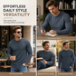 Casual langermet herre-sweatshirt med rund hals og smal passform