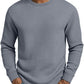 Casual langermet herre-sweatshirt med rund hals og smal passform