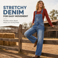 💖Black Friday-supertilbud – 50 % rabatt!💖 👖Jumpsuit i elastisk denim for damer, med vide ben og justerbare stropper