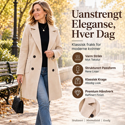 💖Black Friday-supertilbud – 50 % rabatt!💖 🍁Dobbeltspent ullfrakk for damer