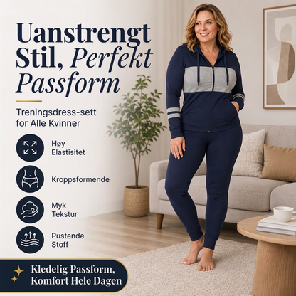 Genser med hette og bukse i 2-delt sett for kvinner
